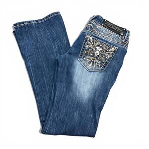 Vintage Y2K Premiere Jeans Womens Size 0 Reg Low Rise classic Boot Embellished